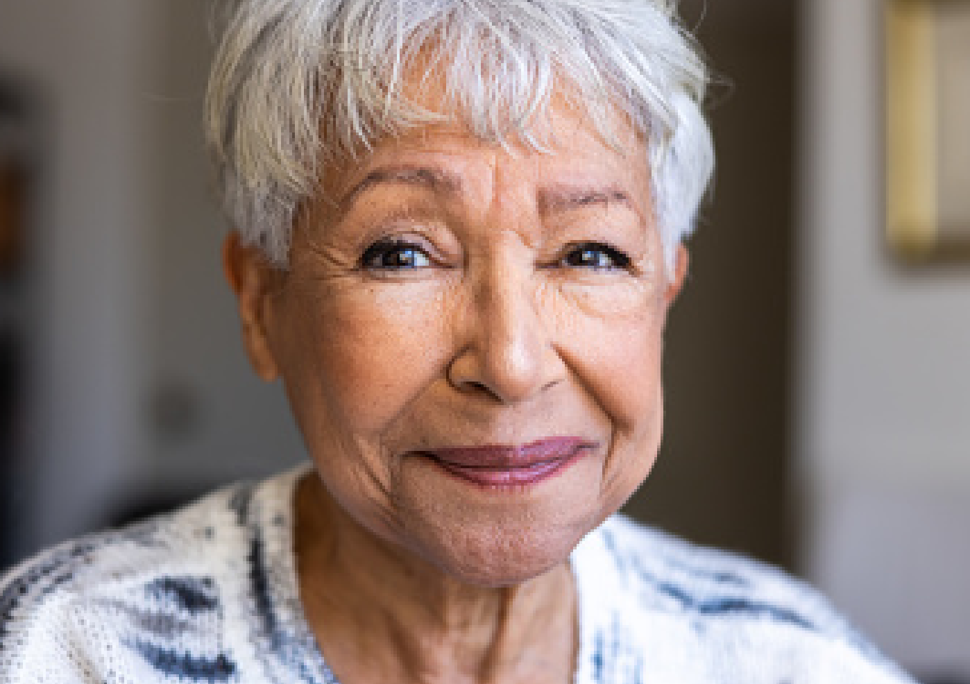 African American woman smiles